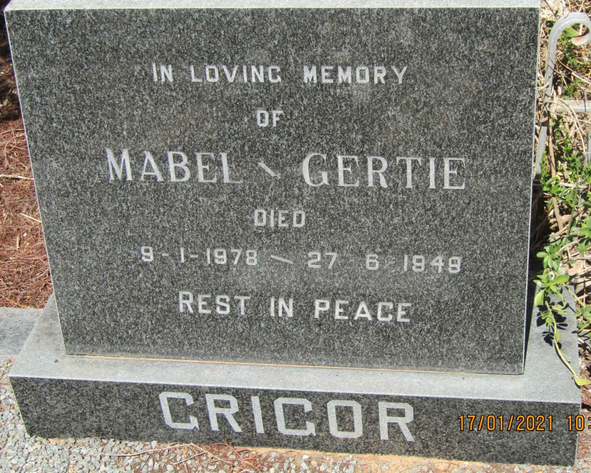 GRIGOR Gertie -1948 :: GRIGOR Mable -1978