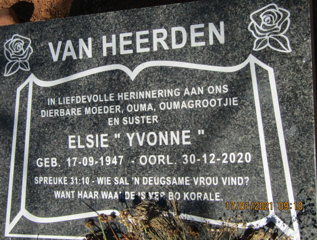 HEERDEN Elsie, van 1947-2020