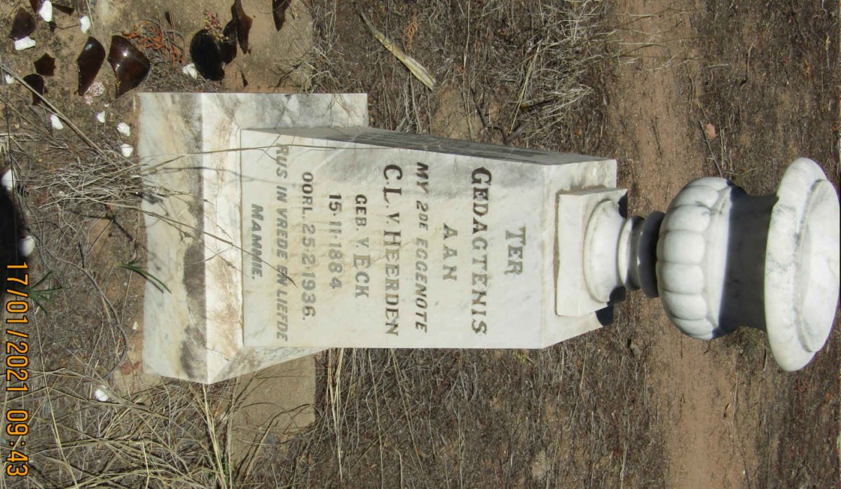HEERDEN C.L., v. nee V. ECK 1884-1936