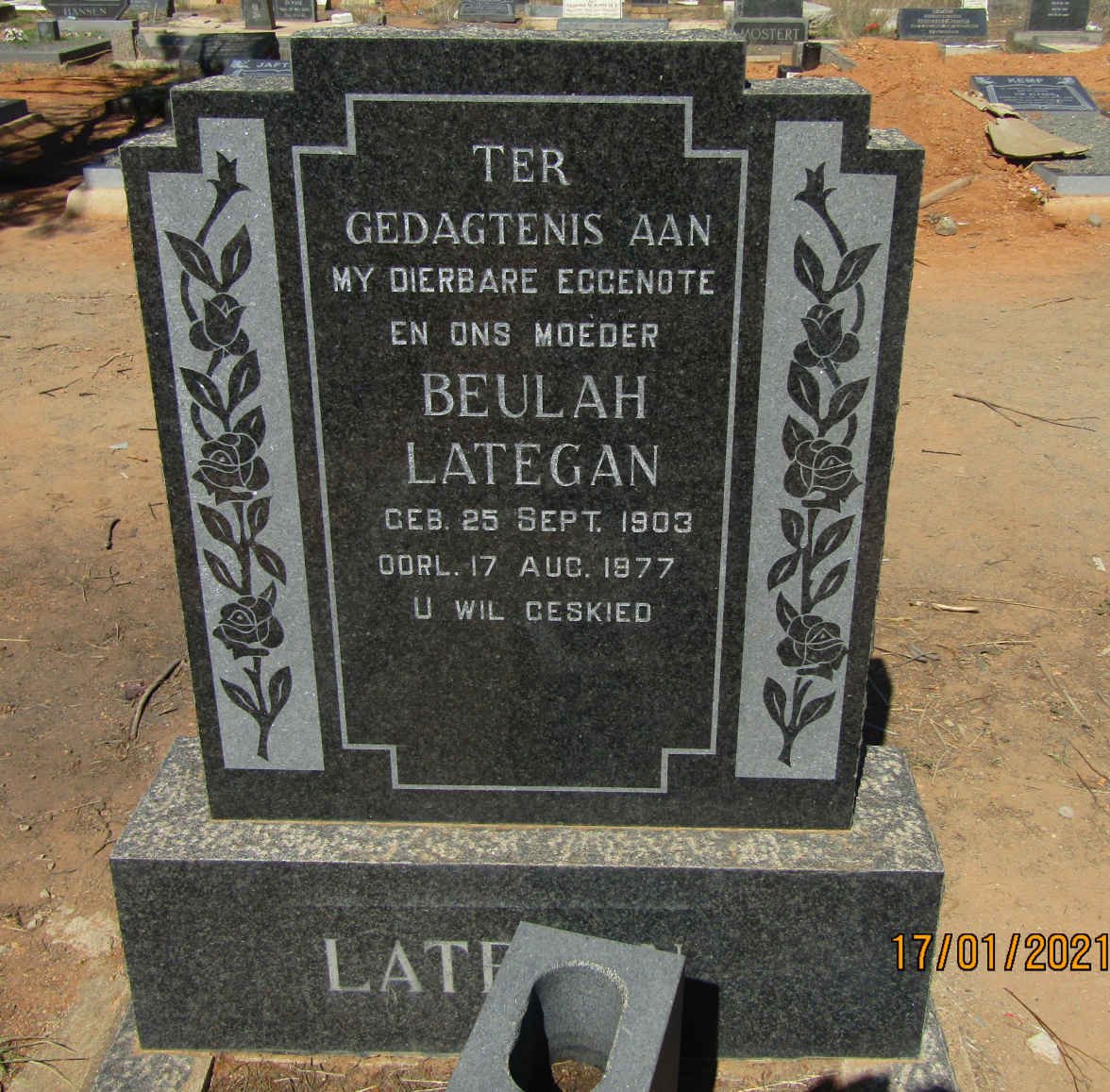 LATEGAN Beulah 1903-1977