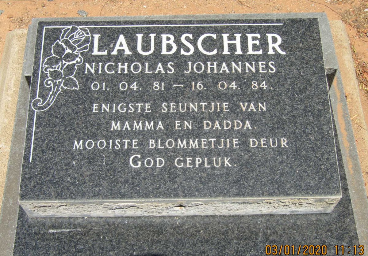 LAUBSCHER Nicholas Johannes 1981-1984