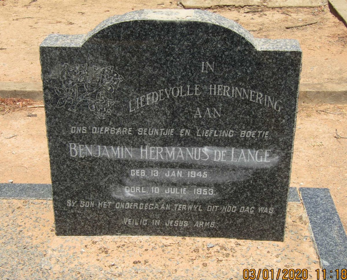 LANGE Benjamin Hermanus, de 1945-1953
