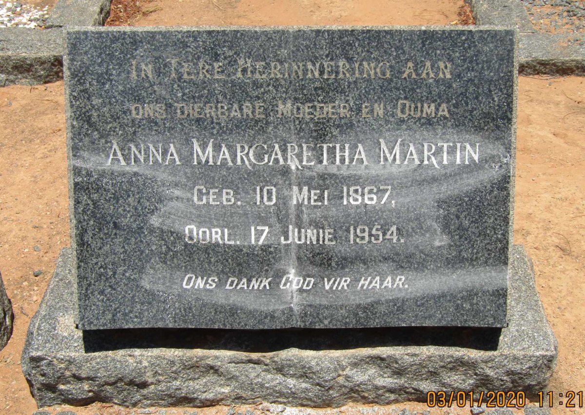MARTIN Anna Margaretha 1867-1954