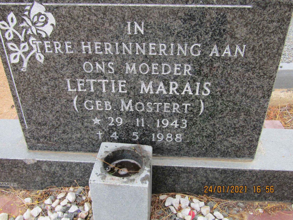 MARAIS Lettie nee MOSTERT 1943-1988