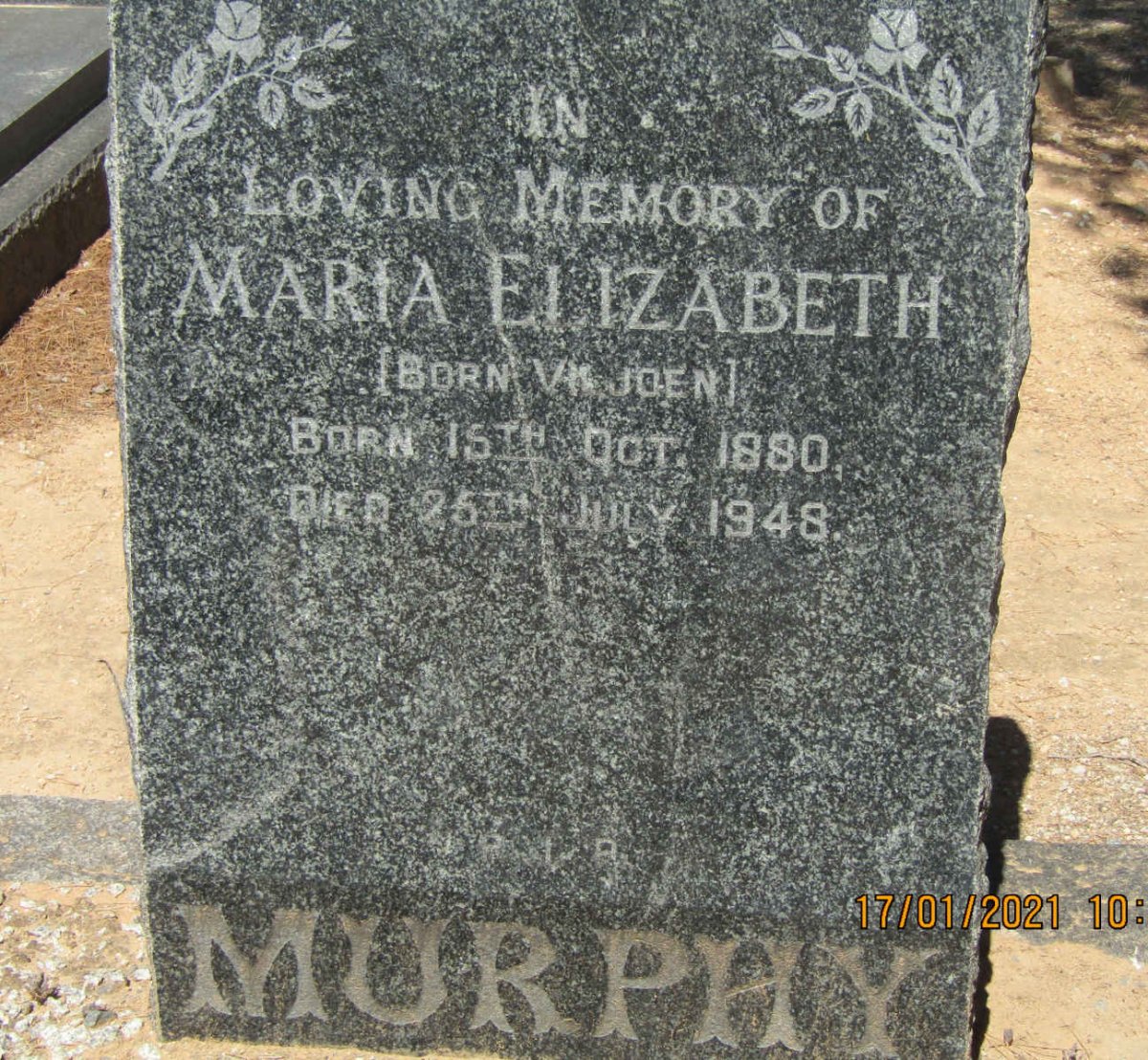 MURPHY Maria Elizabeth nee VILJOEN 1880-1948