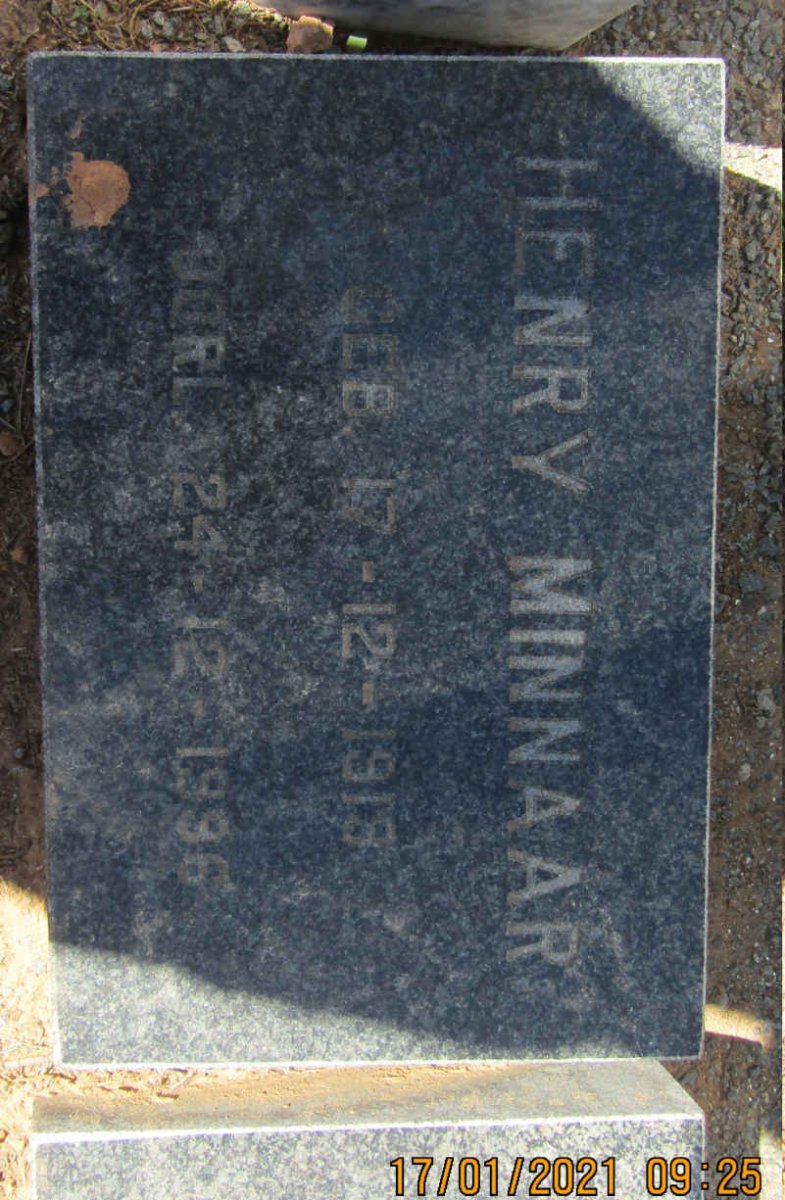 MINNAAR Henry 1918-1996