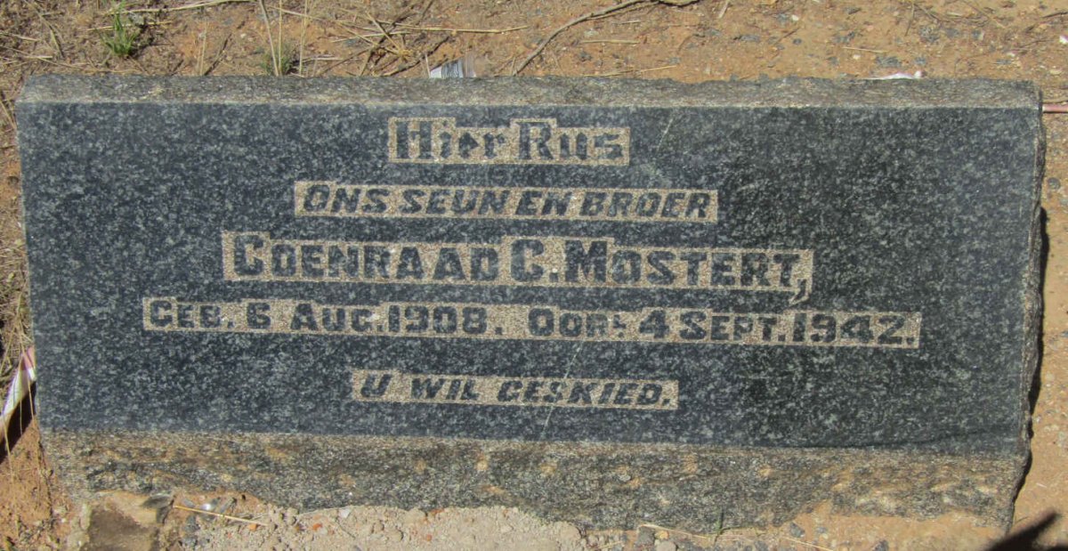 MOSTERT Coenraad C. 1908-1942