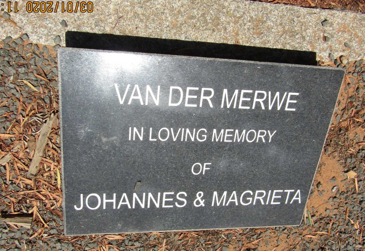 MERWE Johannes, van der &amp; Magrieta