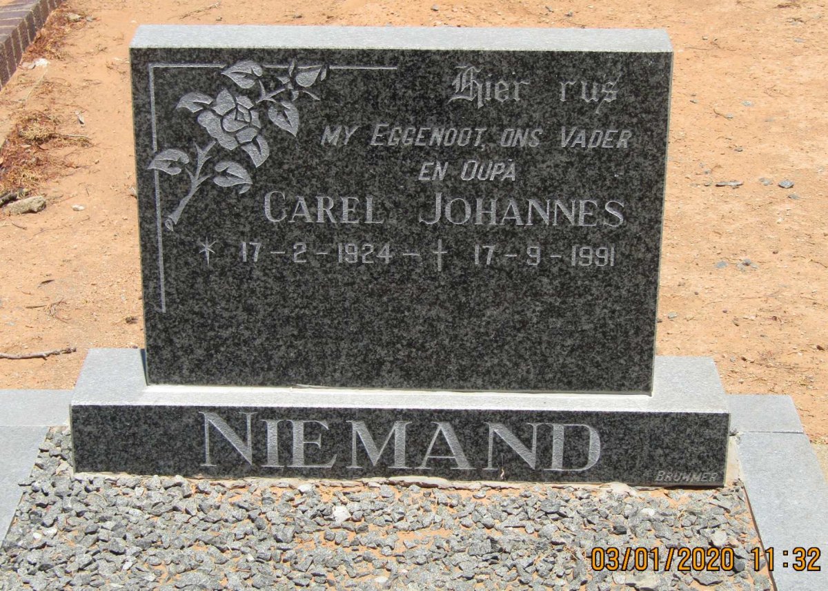 NIEMAND Carel Johannes 1924-1991