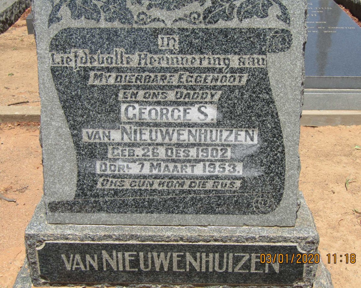 NIEUWENHUIZEN George S., van 1902-1953