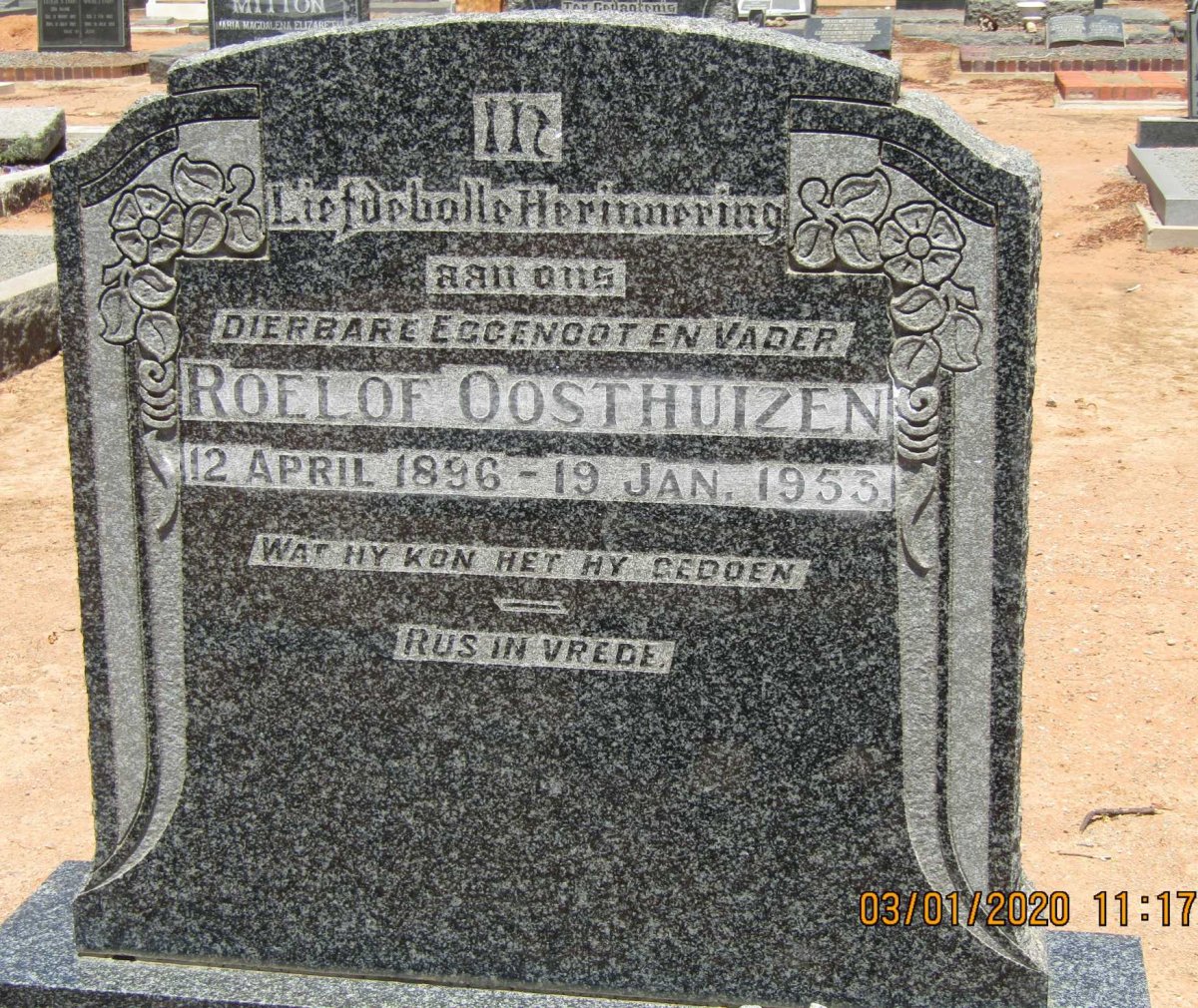 OOSTHUIZEN Roelof 1896-1953