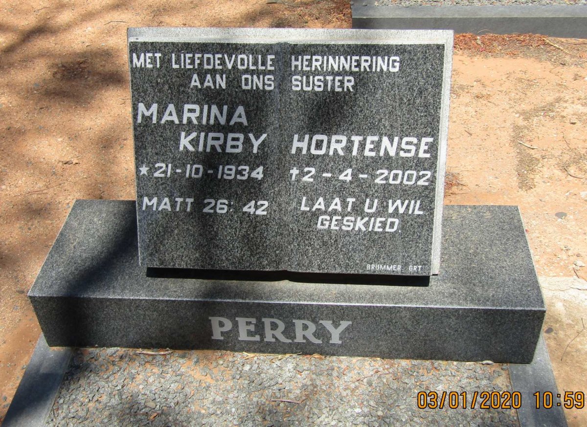 PERRY Marina Kirby Hortense 1934-2002