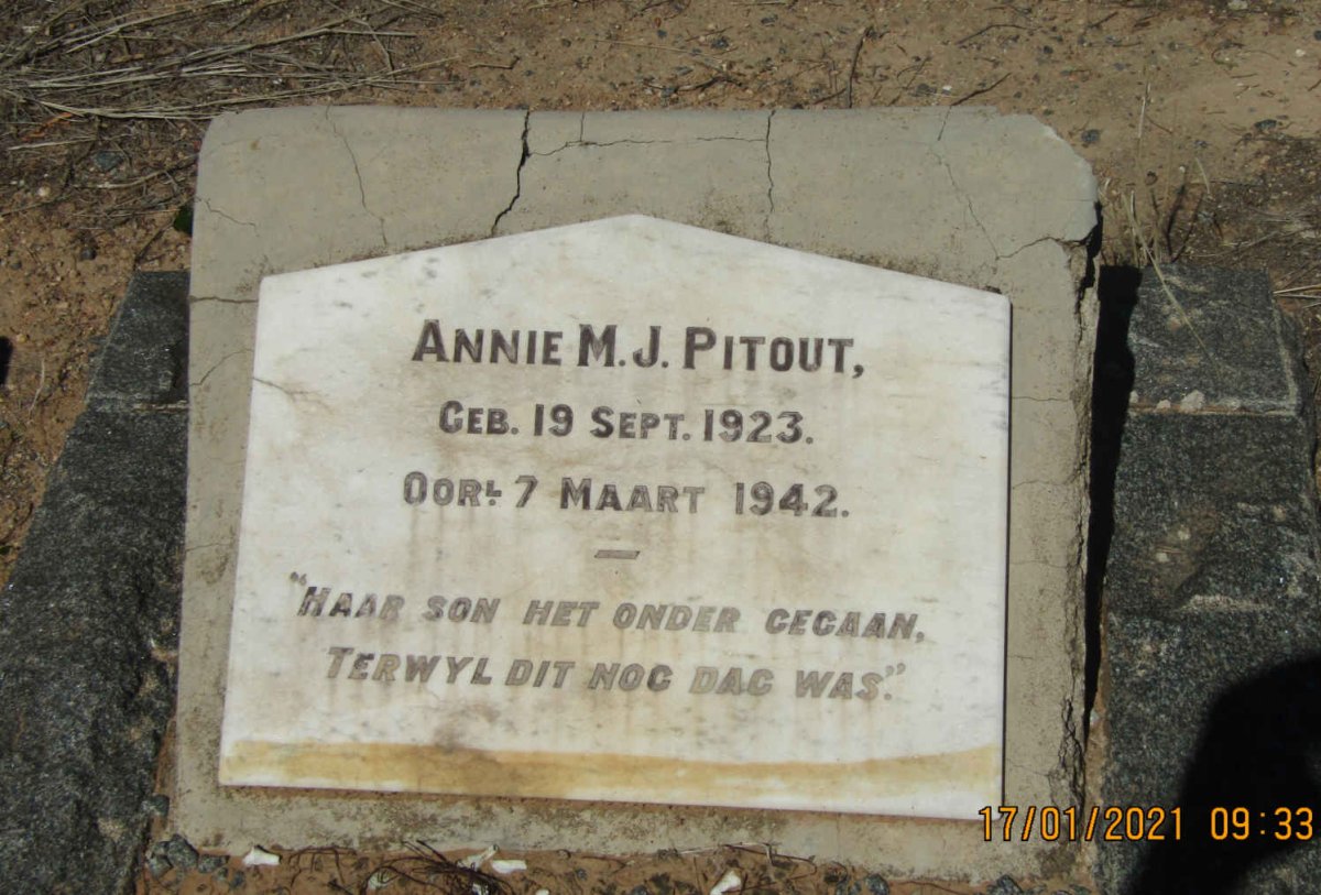 PITOUT Annie M.J. 1923-1942