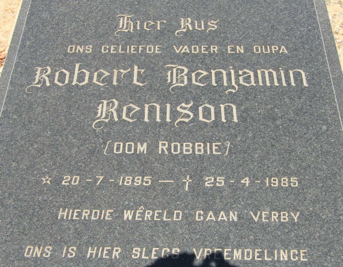 RENISON Robert Benjamin 1895-1985