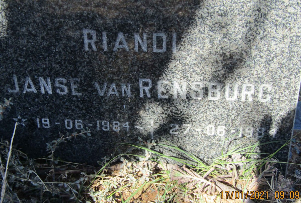 RENSBURG Riandi, Janse van 1984-1984