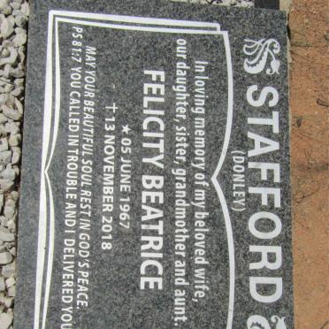 STAFFORD Felicity Beatrice nee DONLEY 1967-2018