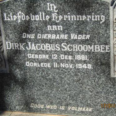 SCHOOMBEE Dirk Jacobus 1891-1949