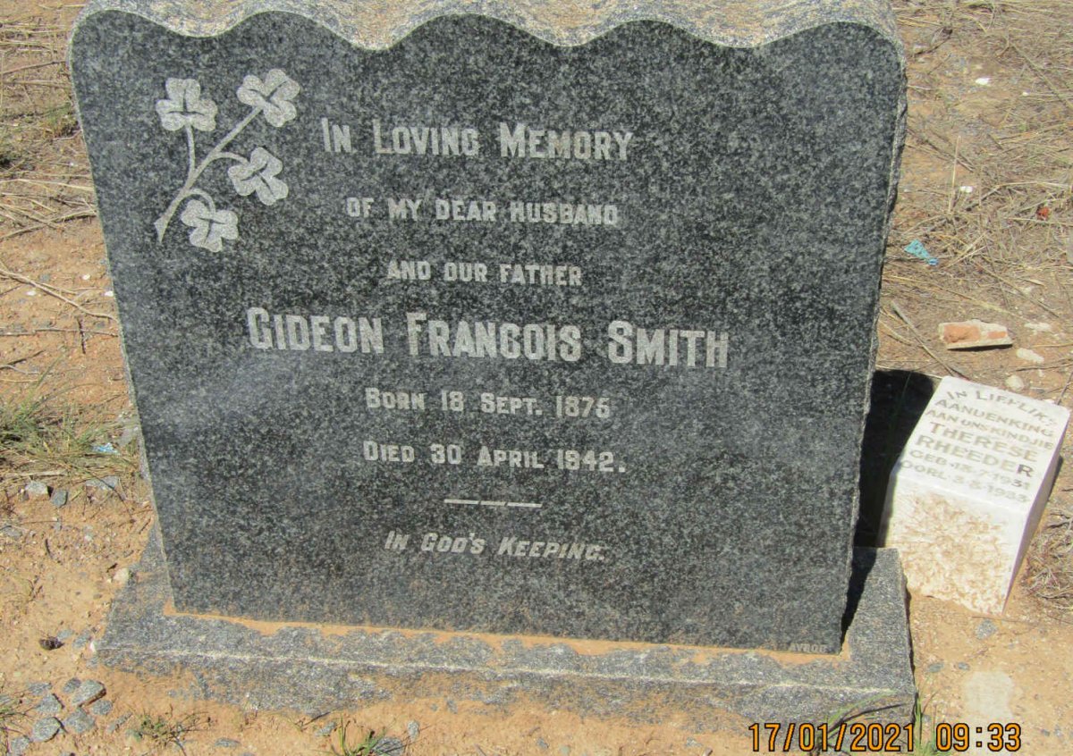 SMITH Gideon Francois 1875-1942 :: RHEEDER Therese 1931-1933