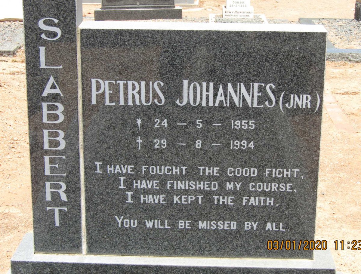 SLABBERT Petrus Johannes 1955-1994