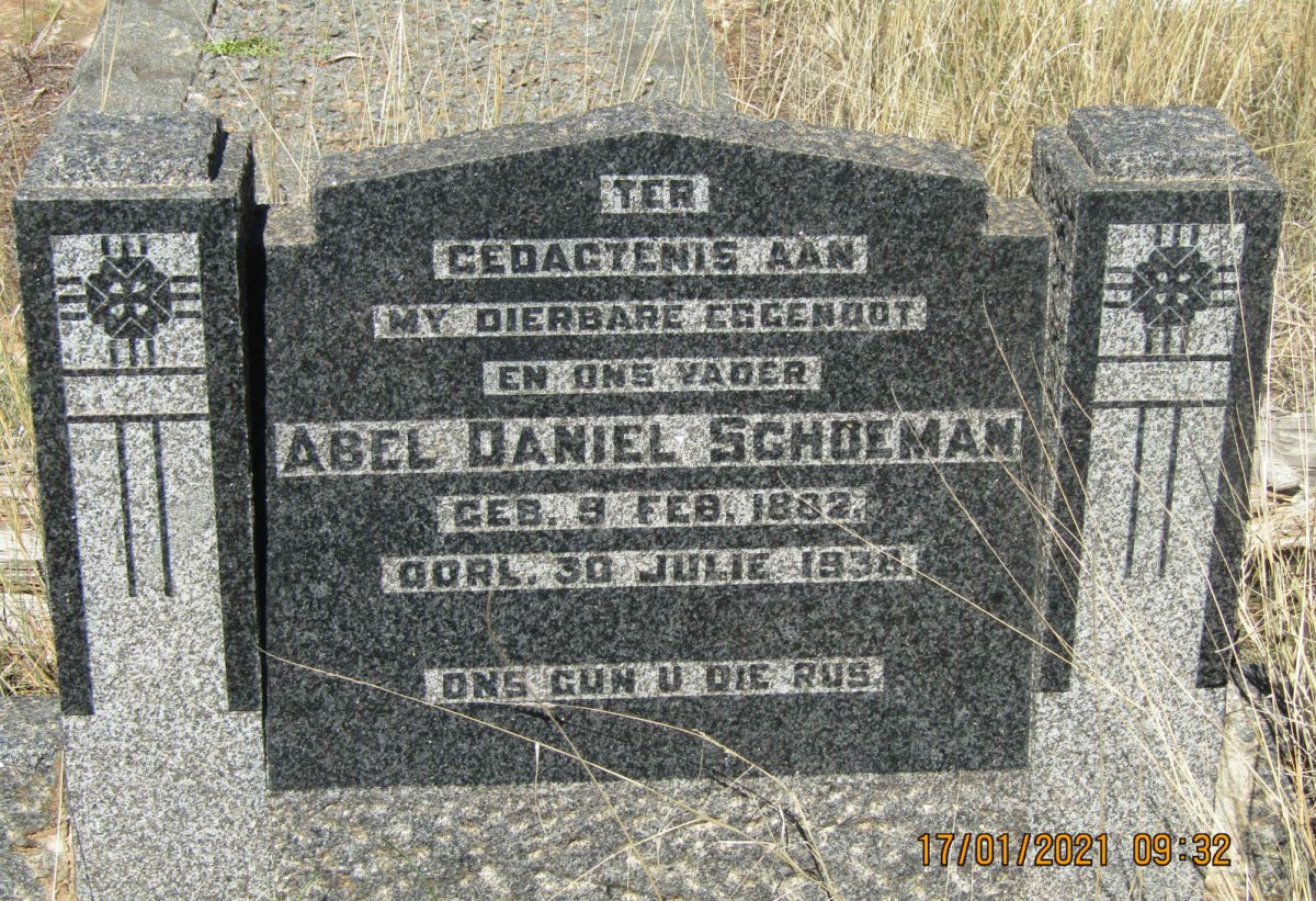 SCHOEMAN Abel Daniel 1882-1938