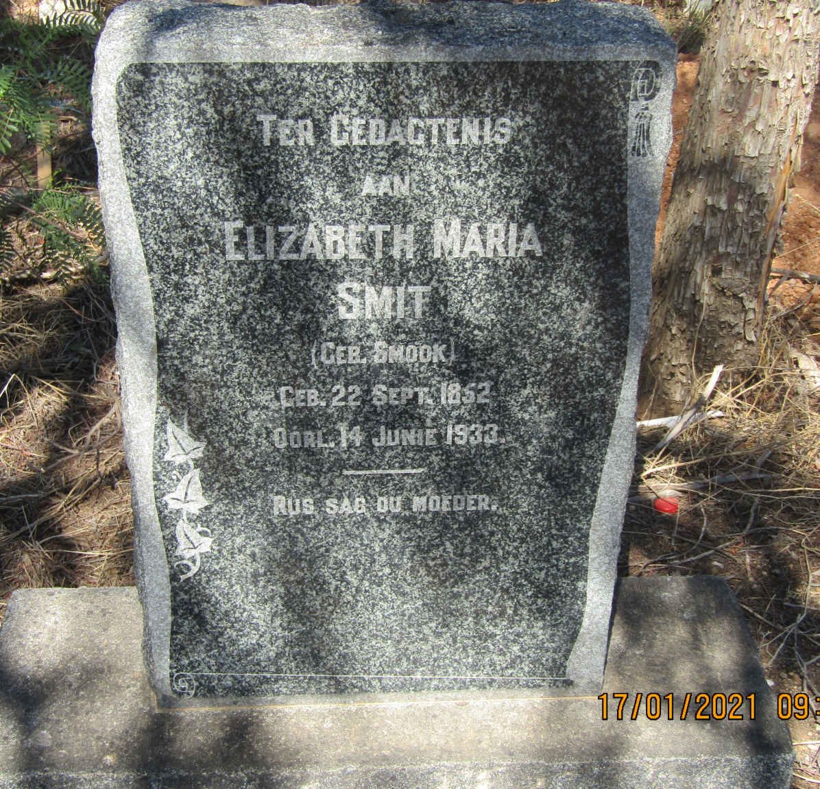 SMIT Elizabeth Maria nee SMOOK 1852-1933