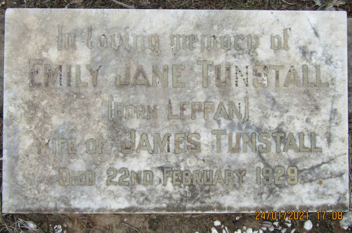TUNSTALL Emily Jane nee LEPPAN -1929
