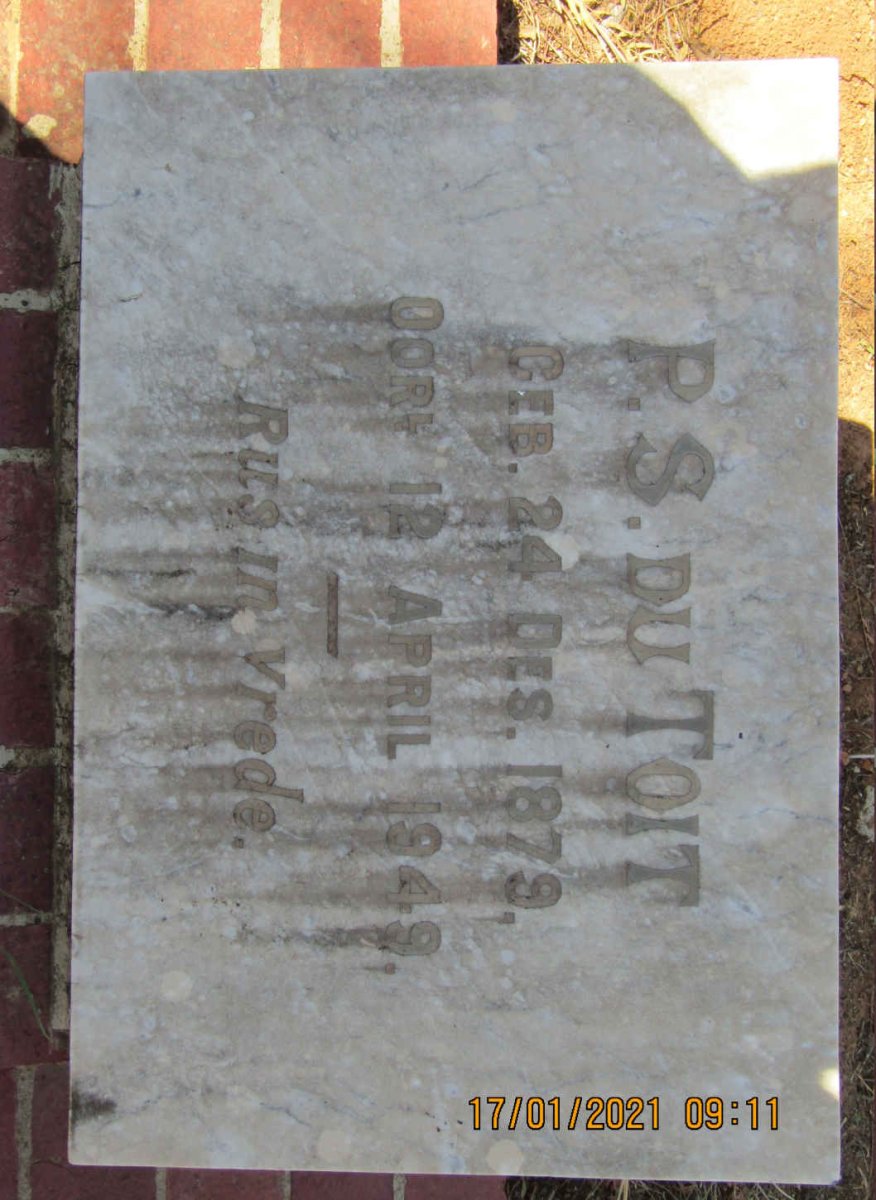 TOIT P.S., du 1879-1949