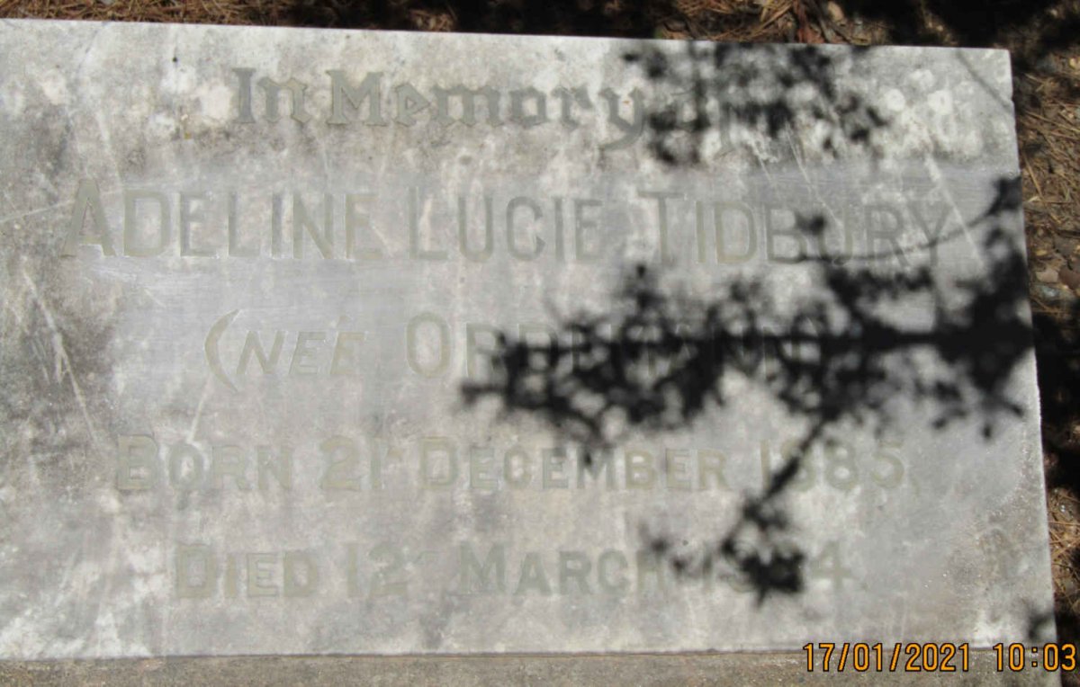 TIDBURY Adeline Lucie nee ORDEMANN 1885-19?4
