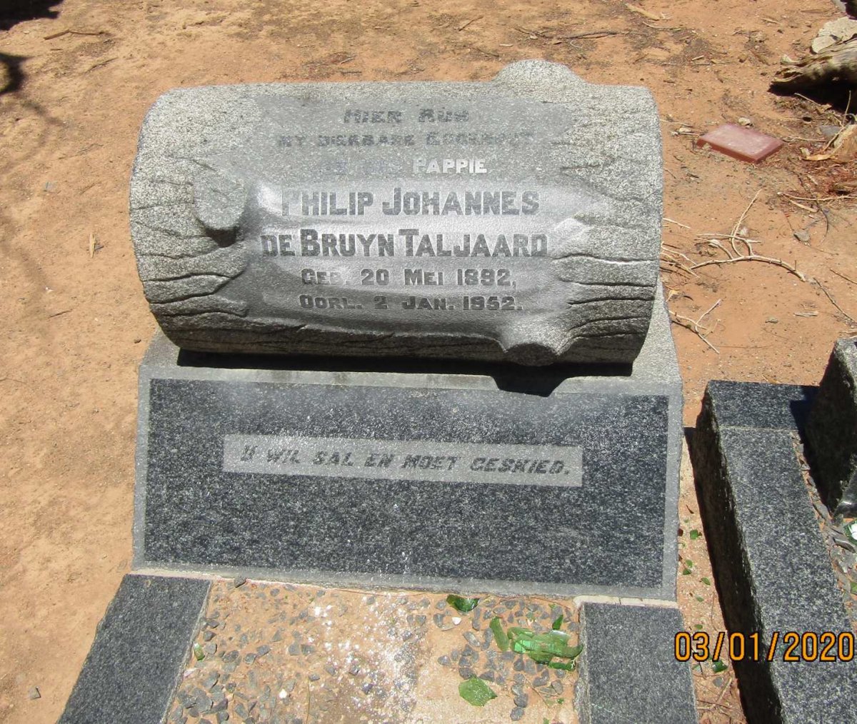 TALJAARD Philip Johannes de Bruyn 1892-1952