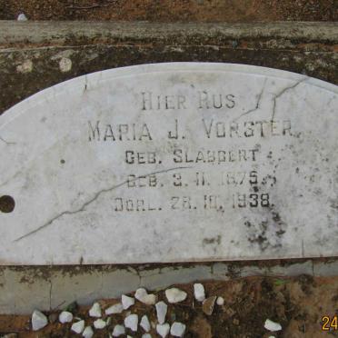 VORSTER Maria J. nee SLABBERT 1875-1938