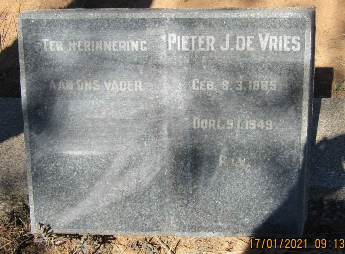 VRIES Pieter J, de 1885-1949