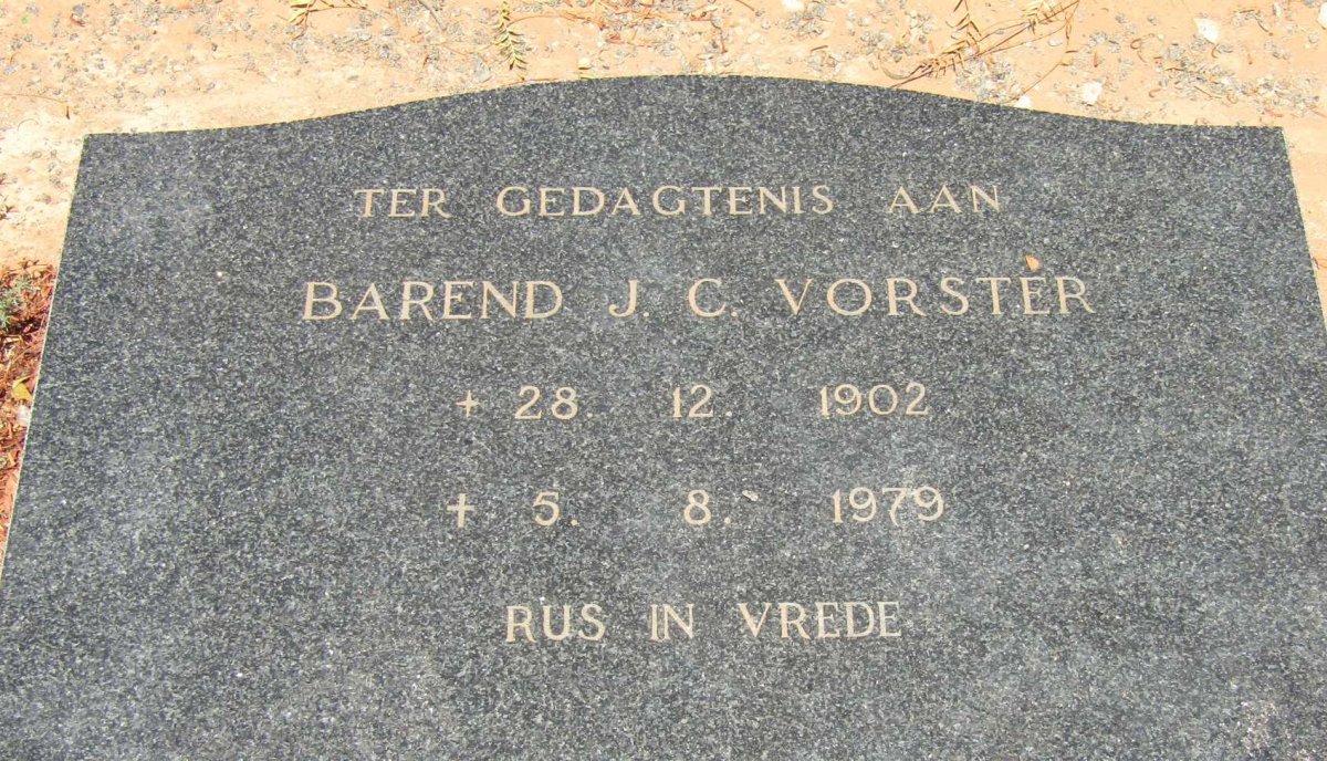 VORSTER Barend J.C. 1902-1979