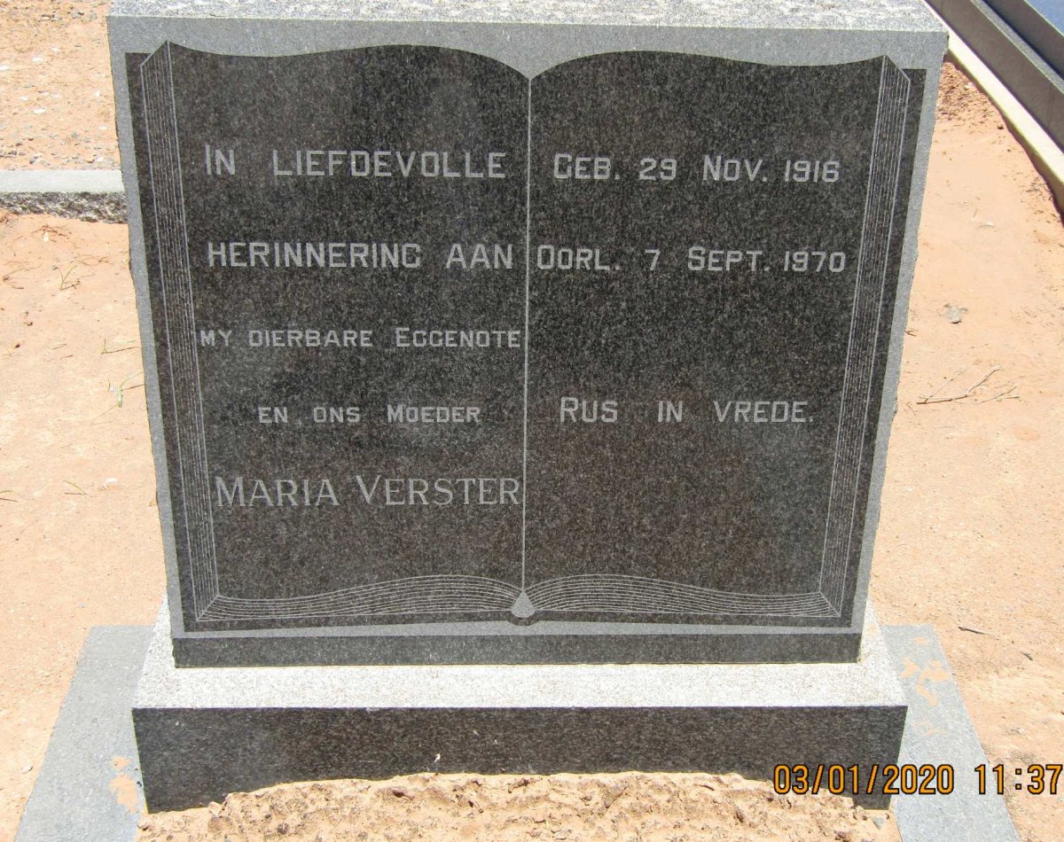 VERSTER Maria 1916-1970