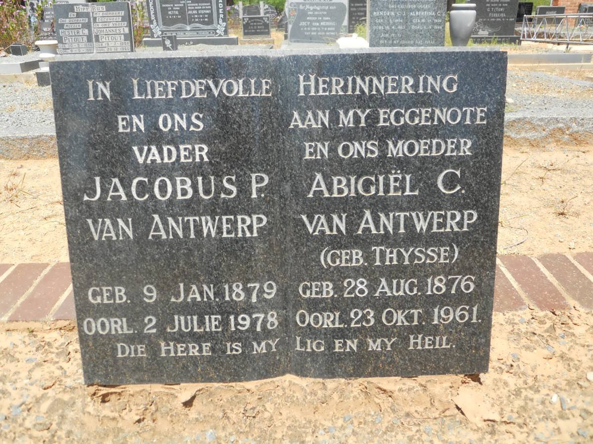 ANTWERP Jacobus P., van 1879-1978 &amp; Abigiël C. THYSSE 1876-1961