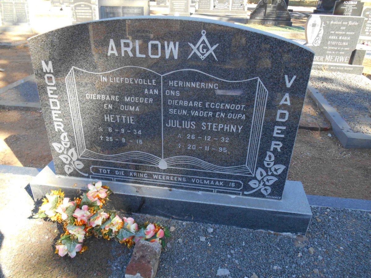 ARLOW Julius Stephny 1932-1995 &amp; Hettie 1934-2016