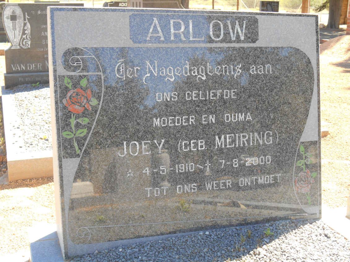ARLOW Joey nee MEIRING 1910-2000