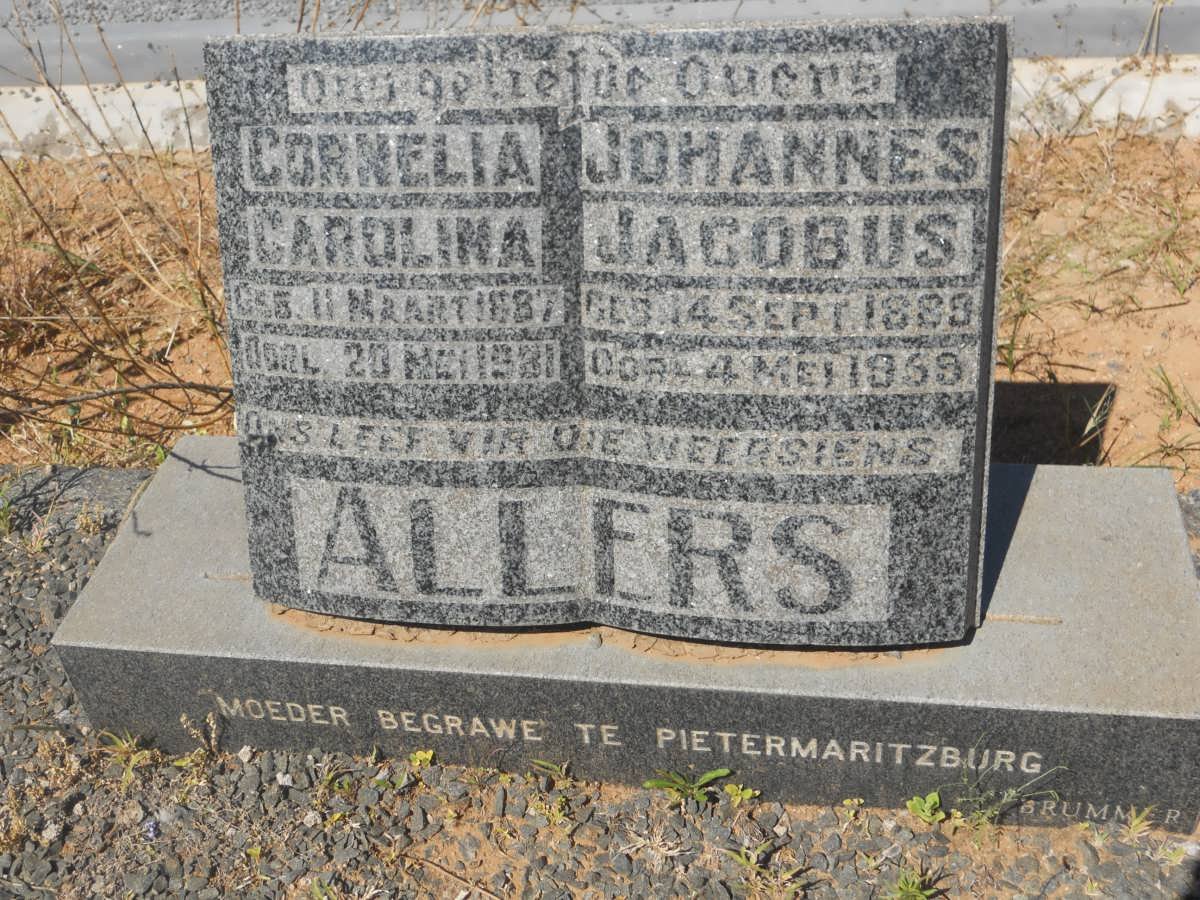 ALLERS Johannes Jacobus 1889-1959 &amp; Cornelia Caroline 1887-1981