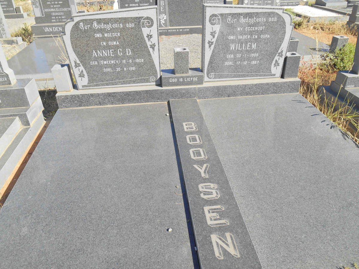 BOOYSEN Willem 1908-1987 &amp; Annie C.D. SWEENEY 1908-1991