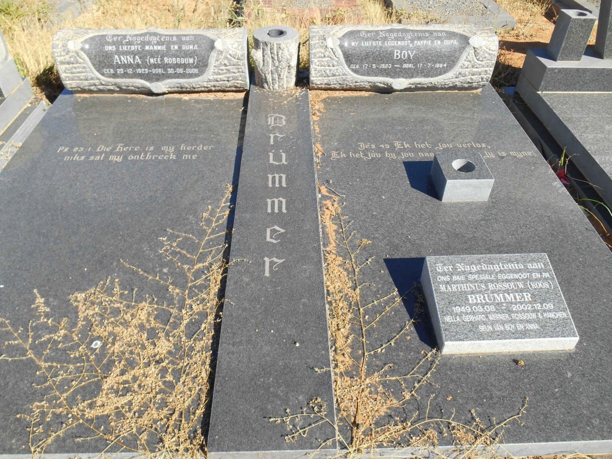 BRÜMMER Boy 1923-1984 &amp; Anna ROSSOUW 1923-2008 :: BRÜMMER Marthinus Rossouw 1949-2002