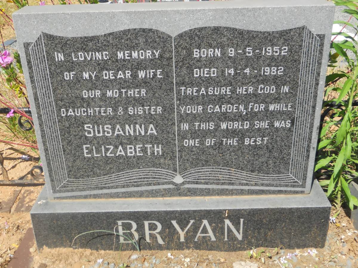 BRYAN Susanna Elizabeth 1952-1982