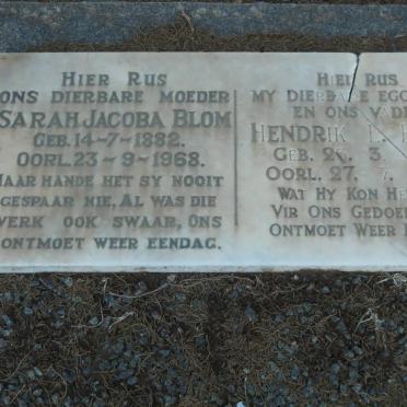 BLOM Hendrik L. 1885-1961 &amp; Sarah Jacoba 1882-1968