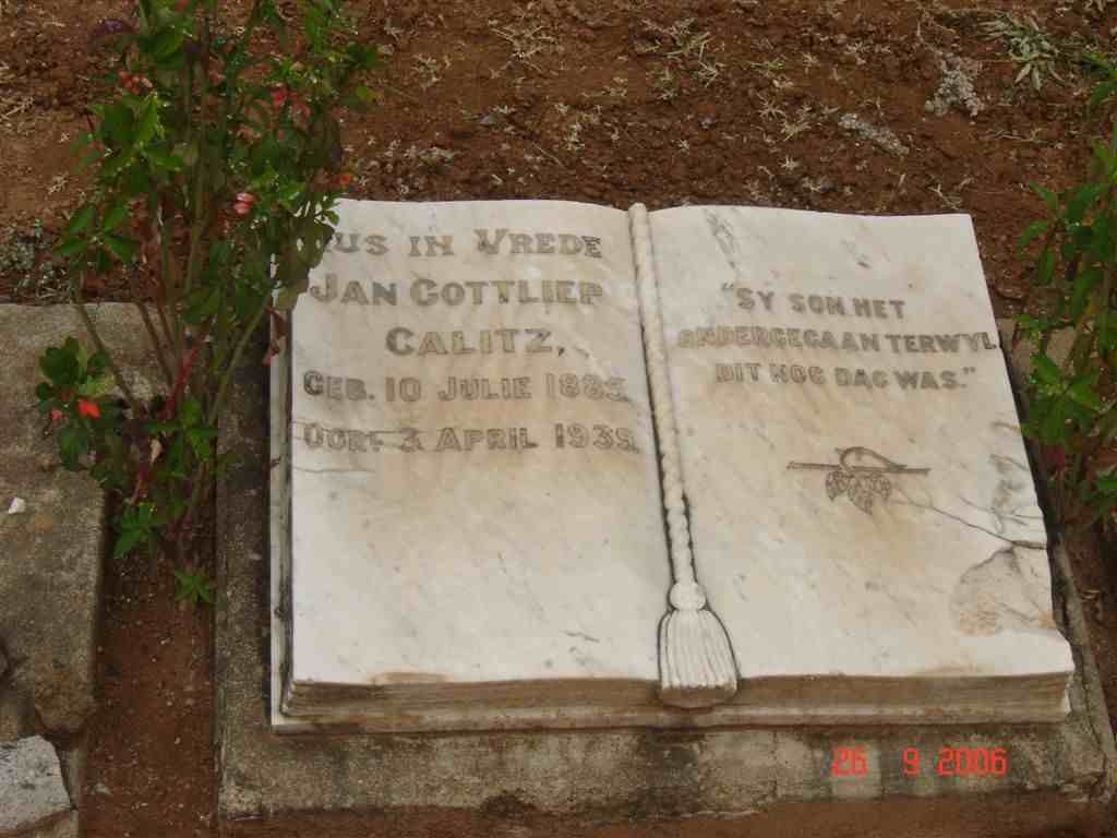 CALITZ Jan Gottliep 1885-1939