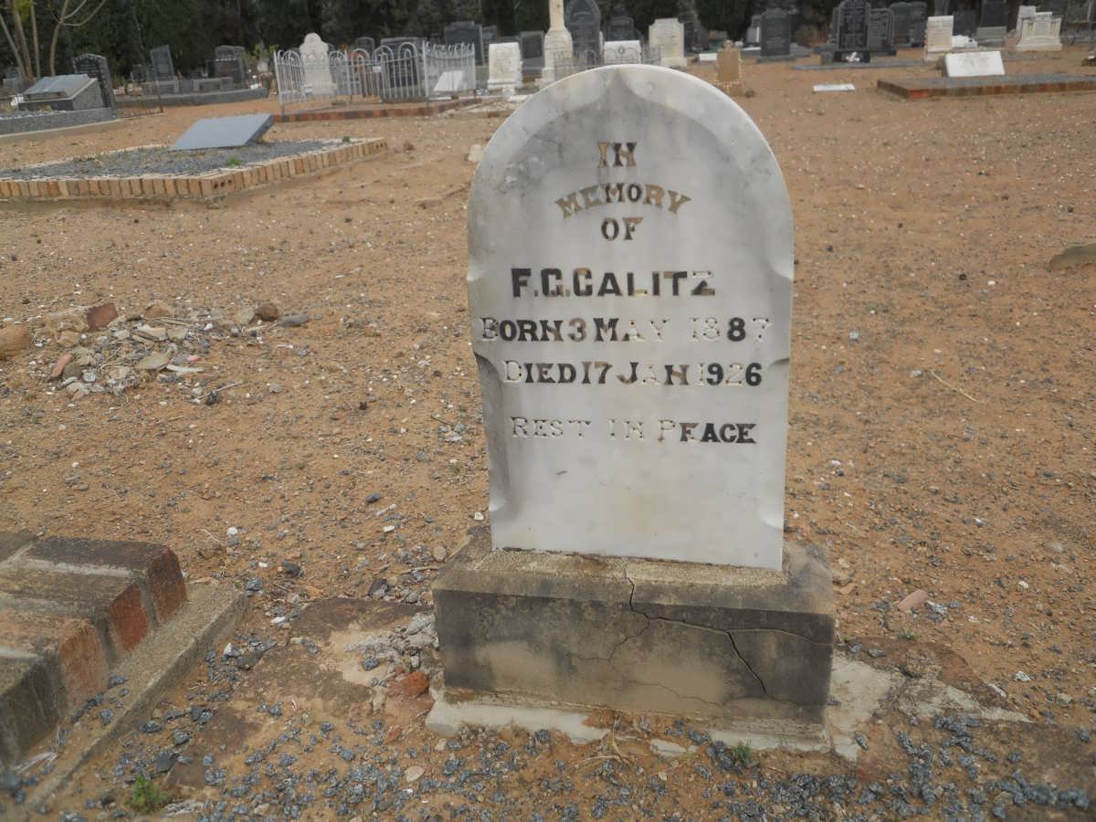 CALITZ F.G. 1887-1926