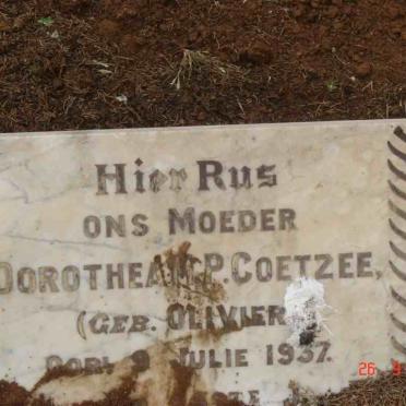 COETZEE Dorothea M. P.nee OLIVIER  -1937