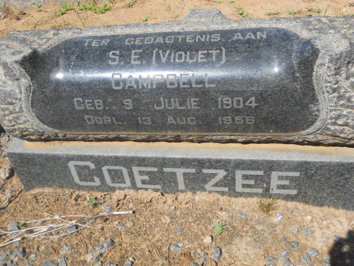 COETZEE S.E. nee CAMPBELL 1904-1956
