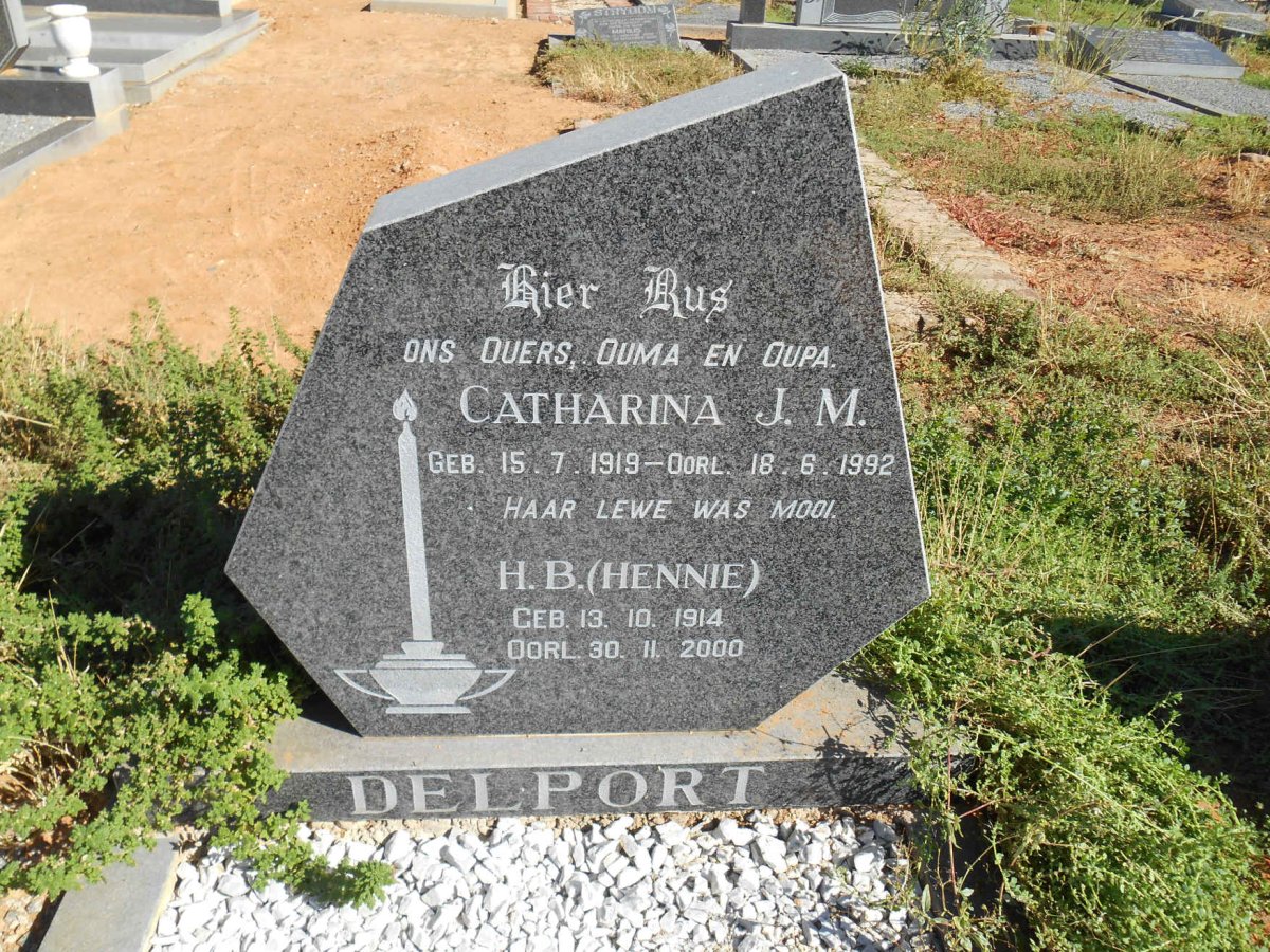 DELPORT H.B. 1914-2000 &amp; Catharina J.M. 1919-1992