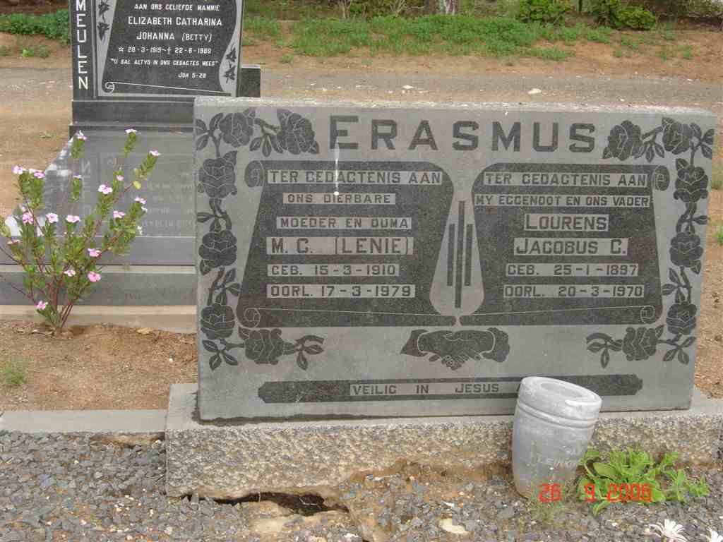 ERASMUS Lourens Jacobus C. 1897-1970 &amp; M.C. 1910-1979