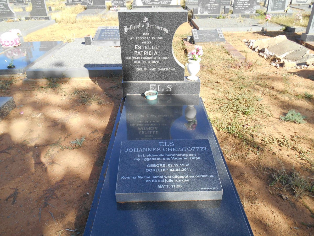 ELS Johannes Christoffel 1932-2011 &amp; Estelle Patricia RAUTENBACH 1937-1978