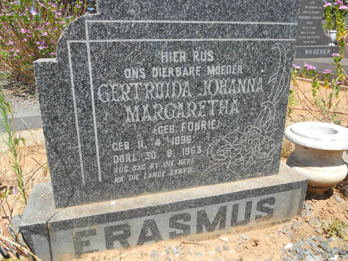ERASMUS Gertruida Johanna Margaretha nee FOURIE 1896-1963