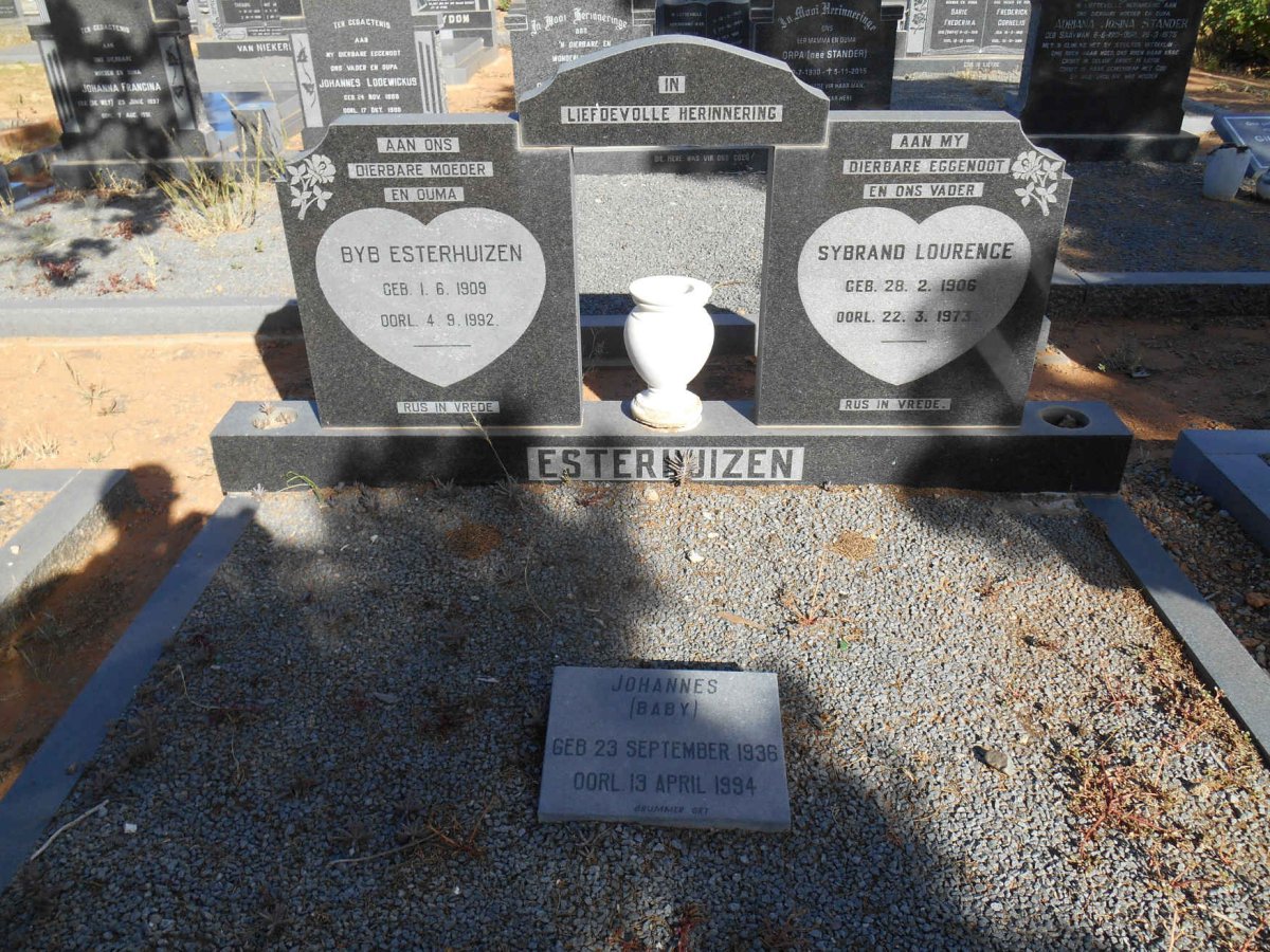 ESTERHUIZEN Sybrand Lourence 1906-1973 &amp; Byb 1909-1992 :: ESTERHUIZEN Johannes 1936-1994